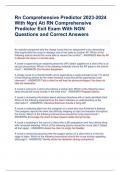 Rn Comprehensive Predictor 2023-2024 With Ngn| Ati RN Comprehensive  Predictor Exit Exam With NGN Questions and Correct Answers