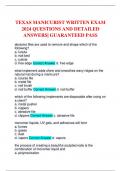 TEXAS MANICURIST WRITTEN EXAM 2024 QUESTIONS AND DETAILED ANSWERS| GUARANTEED PASS