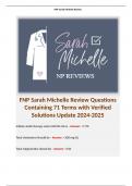 FNP Sarah Michelle Review Questions Containing 71 Terms with Verified Solutions Update 2024-2025