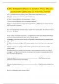 C165 Integrated Physical Science WGU Physics Assessment Questions & Answers| Passed