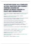 NY NOTARY EXAM 2024 COMPLETE ACTUAL QUESTIONS AND CORRECT VERIFIED ANSWERS BY EXPERTS-ALREADY GRADED A+ PASS!!! NEW GENERATION.