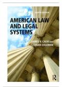 Test Bank For American Law and Legal Systems, 8th Edition By James V Calvi