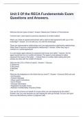 Unit 5 Of the RECA Fundamentals Exam Questions and Answers