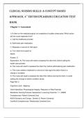 Clinical Nursing Skills- A Concept-Based Approach, 4e Pearson Education Test Bank ISBN- 978-0136909507 Chapter 1: Assessment Verified 2024 Practice Questions and 100% Correct Answers with Explanations for Exam Preparation, Graded A+