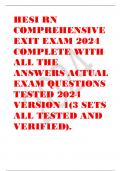 HESI RN NGN EXIT EXAM 2024 COMPLETE WITH ALL THE ANSWERS ACTUAL EXAM QUESTIONS TESTED 2024 VERSION 1(3 SETS ALL TESTED AND VERIFIED).