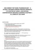 2024 NEWEST TEST BANK: PHARMACOLOGY - A PATIENT-CENTERED NURSING PROCESS APPROACH, 11TH EDITION BY LINDA E. MCCUISTION - COMPREHENSIVE RESOURCE COVERING CHAPTERS 1-58, COMPLETE TEST BANK