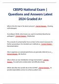 CBSPD National Exam | Questions and Answers Latest 2024 Graded A+