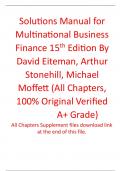 Solutions Manual for Multinational Business Finance, 15e David Eiteman, Arthur Stonehill, Michael Moffett