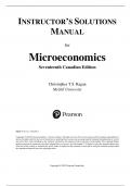 SOLUTIONS MANUAL For Microeconomics 17th Canadian Edition Christopher T.S. Ragan 2024 | All Chapters A+