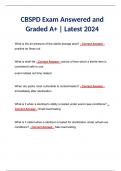 CBSPD Exam Answered and Graded A+ | Latest 2024