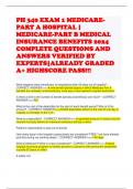 PH 340 EXAM 1 MEDICARE-PART A HOSPITAL - MEDICARE-PART B MEDICAL INSURANCE BENEFITS 2024 COMPLETE QUESTIONS AND ANSWERS VERIFIED BY EXPERTS-ALREADY GRADED A+ HIGHSCORE PASS!!! 