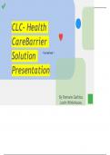 CLC- Health Care Barrier Solution Presentation