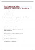 Sports Medicine HOSA  Questions and Answers. ( Graded A)