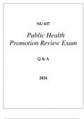 NU 657 PUBLIC HEALTH PROMOTION REVIEW EXAM Q & A 2024 HERZING.