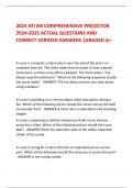 2023 ATI RN COMPREHENSIVE PREDICTOR 2024-2025 ACTUAL QUESTIONS AND CORRECT VERIFIED ANSWERS |GRADED A+