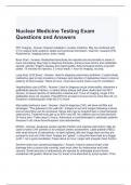 Nuclear Medicine Testing Exam Questions and Answers 2024