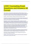 LCDC Counseling Exam Questions and Answers All Correct