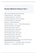 Nuclear Medicine Physics Test 1 Questions with correct Answers