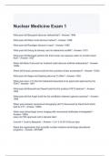 Nuclear Medicine Exam 1 with Verified Answers 2024