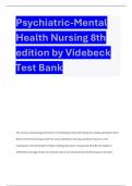 Psychiatric-Mental Health Nursing 8th edition by Videbeck Test Bank  latest 2024