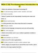 WGU C182 Pre-Assessment Introduction to IT 2024 Questions & Answers | with 100% Correct Answers | Updated & Verified