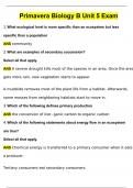 Primavera Biology B Unit 5 Exam Questions and Answers 100% Pass