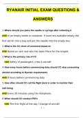Ryanair Initial Exam Questions and Answers 2024 with complete solution;(Actual exam 100% verified)