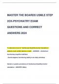 MASTER THE BOARDS USMLE STEP  2CK-PSYCHIATRY EXAM  QUESTIONS AND CORRECT ANSWERS 2024