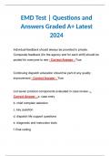 EMD Test | Questions and Answers Graded A+ Latest 2024