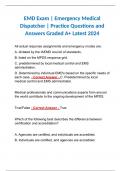 EMD Exam | Emergency Medical Dispatcher | Practice Questions and Answers Graded A+ Latest 2024