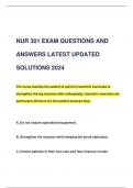 NUR 301 EXAM 2 QUESTIONS AND  ANSWERS LATEST UPDATED  SOLUTIONS 2024