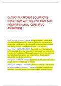 CLOUD PLATFORM SOLUTIONSD084 EXAM WITH QUESTIONS AND  ANSWERS[WELL IDENTIFIED  ANSWERS]