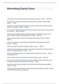 Bloomberg Equity Exam Questions and Answers Graded A