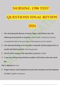 NURSING 1390 TEST QUESTIONS FINAL REVIEW 2024.