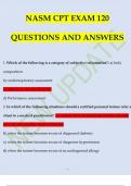 NASM CPT EXAM 120 QUESTIONS AND ANSWERS NASM CPT EXAM 120 QUESTIONS AND ANSWERS