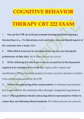 COGNITIVE BEHAVIOR THERAPY CBT 222 EXAM.