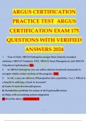 ARGUS CERTIFICATION PRACTICE TEST ARGUS CERTIFICATION EXAM 175 QUESTIONS WITH ANSWERS
