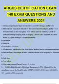 ARGUS CERTIFICATION EXAM 140 EXAM QUESTIONS AND ANSWERS 2024