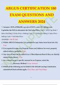 ARGUS CERTIFICATION EXAM 180 QUESTIONS AND ANSWERS 2024.