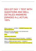 DEX IOT DAY 1 TEST WITH  QUESTIONS AND WELL  DETAILED ANSWERS  [GRADED A+]..ACTUAL  100%