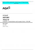 AQA A-LEVEL HISTORY 7042/1F Paper 1F Mark Scheme June 2023