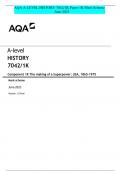 AQA A-LEVEL HISTORY 7042/1K Paper 1K Mark Scheme June 2023