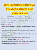 ARGUS CERTIFICATION 180 EXAM QUESTIONS AND ANSWERS 2024