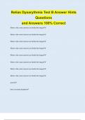 Relias Dysarythmia Test B Answer Hints Questions and Answers 100% Correct