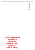 LPL4801 Assignment 1 Semester 1 2024 Detailed Solutions, References & Bibliography Unique number: 569476 Due Date: 15 March 2024 @12:00