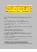 Focus on Nursing Pharmacology (Karch) (Radford University Spring 2024 Nursing Roanoke campus) Chapter 1 Exam Questions With 100% Correct Answers