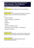 District of Columbia Department of Motor Vehicles -- Driver Manual Questions And Answers 