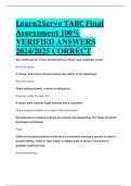 Learn2Serve TABC Final Assessment 100%  VERIFIED ANSWERS  2024/2025 CORRECT