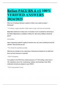 Relias PACU RN A v1 100%  VERIFIED ANSWERS  2024/2025