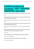 BEST ANSWERS NASM Stretching and Flexibility 100% VERIFIED  ANSWERS 2024/2025